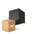 Voordeelpak 4x D'Lite Wandlamp Elingen Aluminium Zwart Up & Down 2.9W 170lm - 830 Warm Wit | IP65 - Werkt Op Batterijen - Lichtsensor